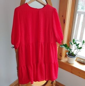 🌻 H&M/Divided - Bright red tiered dress